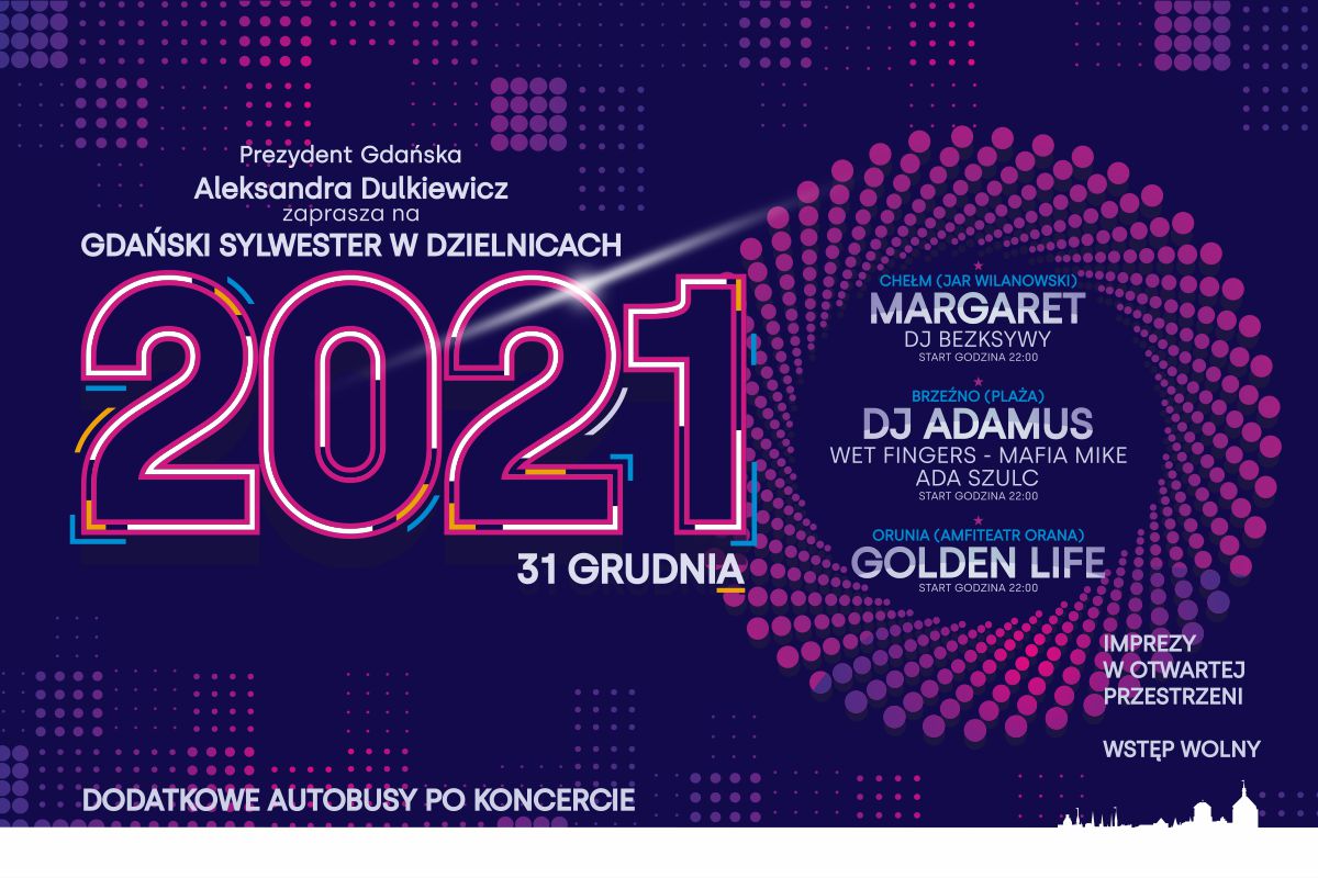 baner promujący Gdański Sylwester w dzielnicach 2021