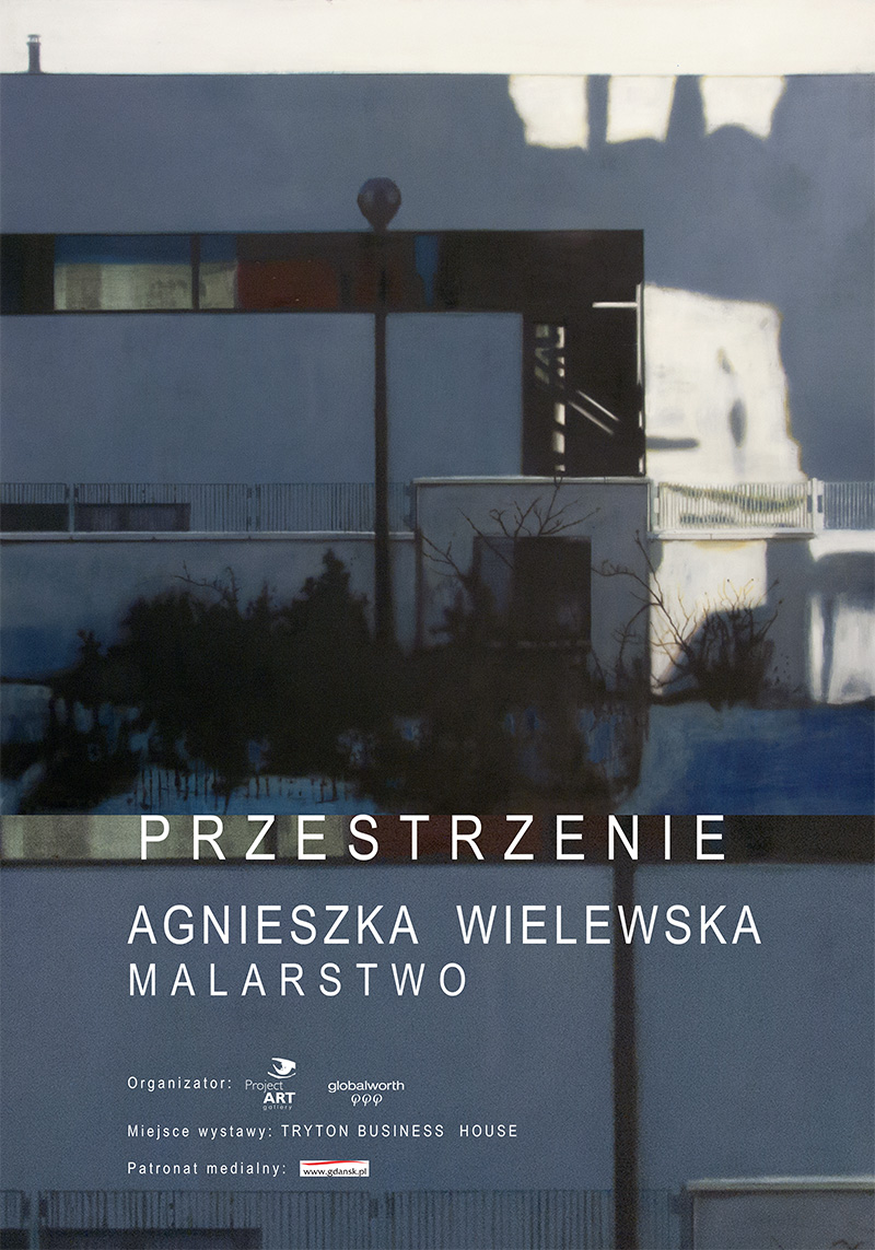 Plakat wystawy "Przestrzenie" Agnieszki Wielewskiej
