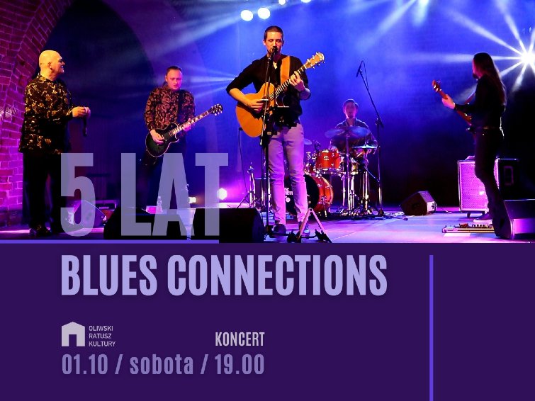 baner promujący koncert zespołu 11 z 435 Blues Connections w Oliwskim Ratuszu Kultury