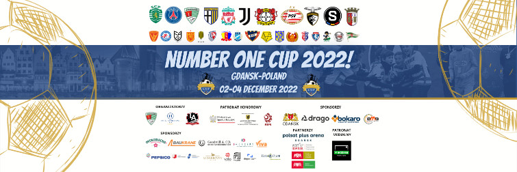 baner promujący NUMBER ONE CUP – turniej piłki nożnej