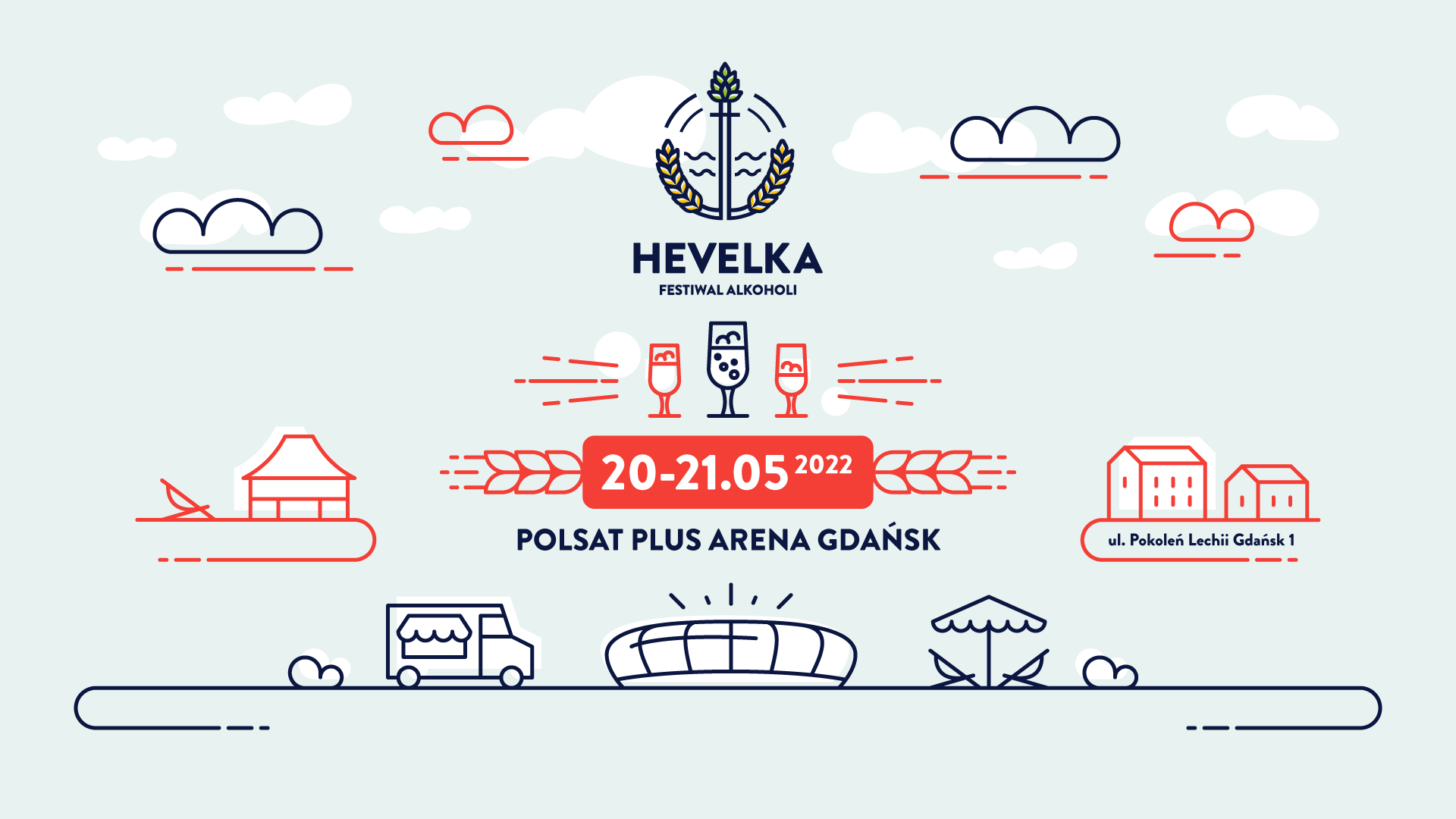 baner promujący festiwal Hevelka 20 - 21 maja 2022 roku na Polsat Plus Arena Gdańsk