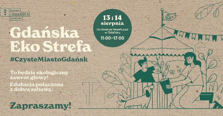 baner promujący Gdańską Eko Strefę 13 i 14 sierpnia 2022 r. na skwerze Heweliusza w Gdańsku