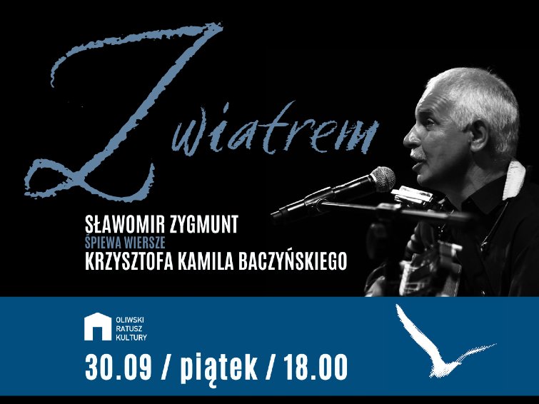 baner promujący koncert Sławomira Zygmunta w Oliwskim Ratuszu Kultury