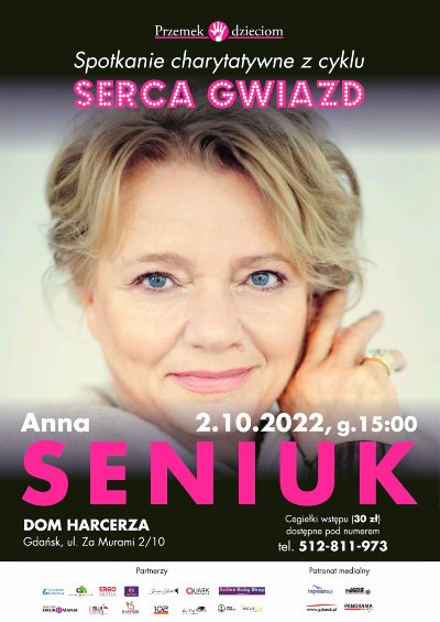 plakat promujący wydarzenie serca gwiazd z Anną Seniuk