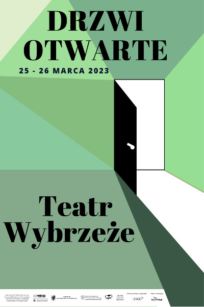 plakat promujący Drzwi Otwarte Teatru wybrzeże 25 - 26 marca 2023 roku